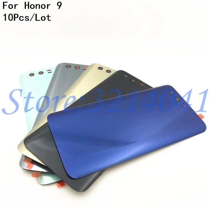 

10 шт./лот, оригинальная задняя крышка аккумуляторного отсека 5,15 дюйма для Huawei Honor 9, задняя крышка аккумуляторного отсека, Задняя стеклянная ...