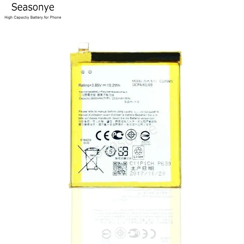 Seasonye 2530mAh C11P1601 Сменный аккумулятор для телефона ASUS ZenFone 3 ZENFONE3 ZE520KL Z017DA live ZB501KL