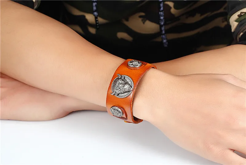 Мужские и женские браслеты из натуральной кожи в стиле ретро|bracelet male|bracelet hommeride to