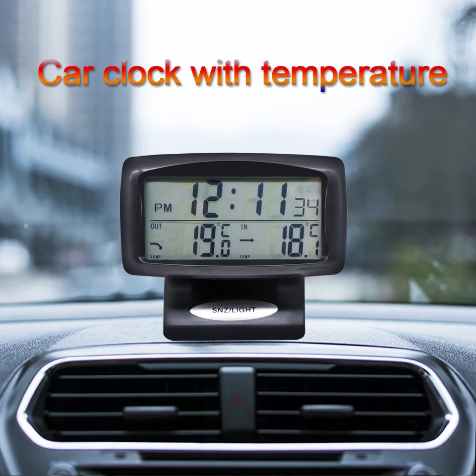 

Temperature Clock 2 in 1Car Automobile Digital Clock Auto Watch Automotive Thermometer Decoration Ornament Clock Car Accessories