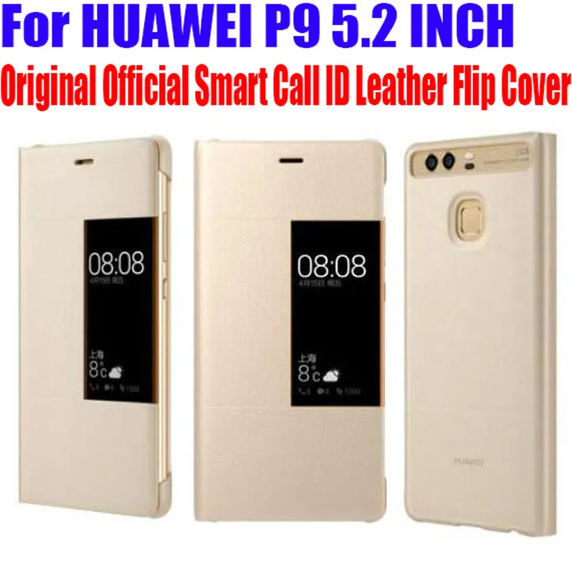 Чехол для HUAWEI п9 100% оригинальная официальная смарт чехол вызова ID кожа откидная