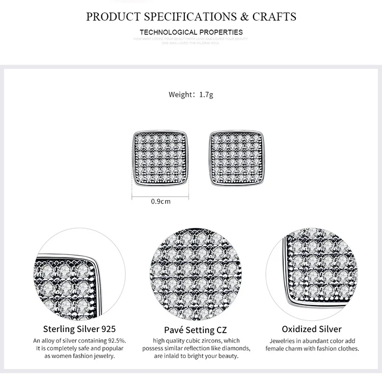 BISAER, 925 пробы серебряные серьги на День святого Валентина, прозрачные CZ Круглые круглые серьги-гвоздики для женщин, серебряные ювелирные изделия, Brincos