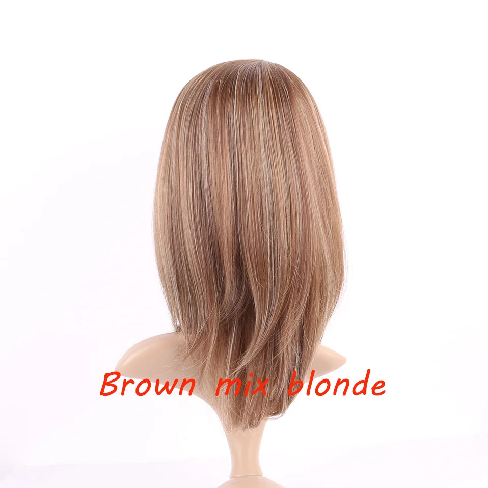 Brown blonde mix S-noilite длинные прямые волосы парики термостойкие синтетические парики для черно-белых женщин натуральные женские волосы - Цвет: Brown blonde mix