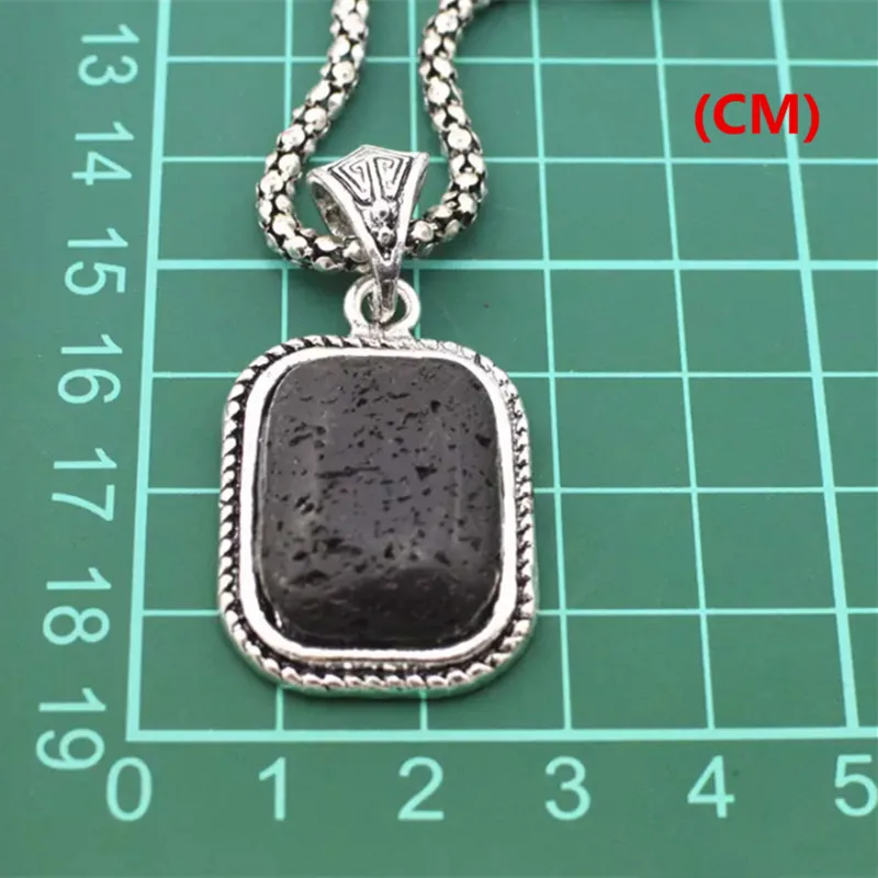 N362 Black Lava Rock Volcano Small Stone Necklace Pendant Jewlery Women Vintage Look Tibet Alloy wholesaler | Украшения и