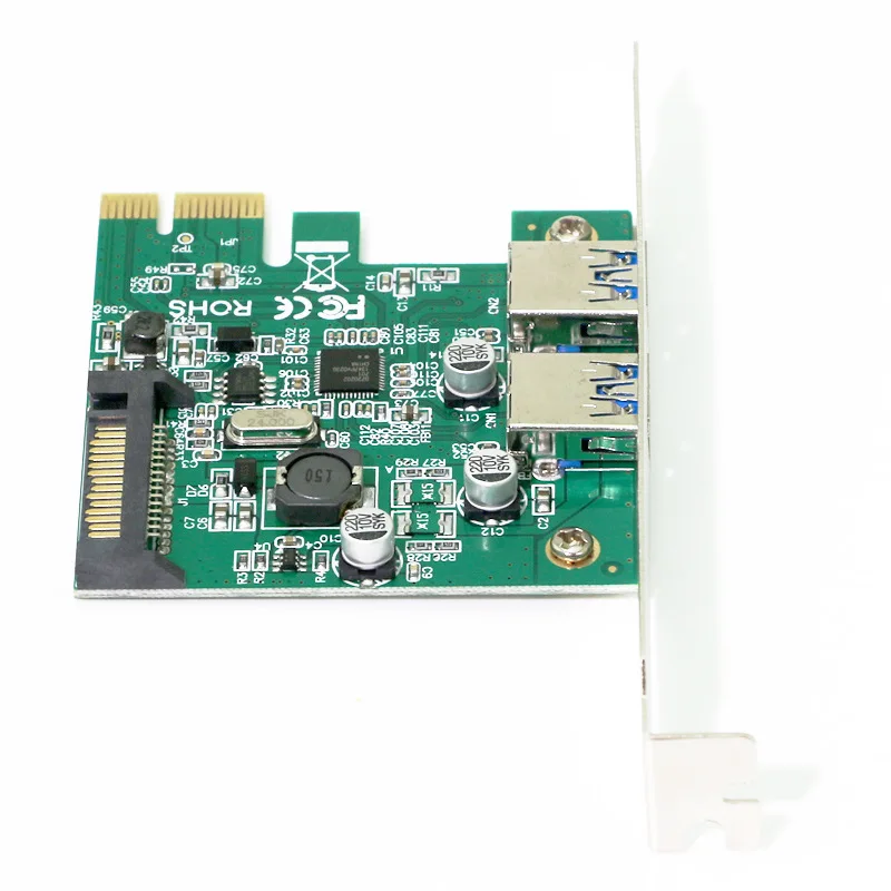 PCI Express Card x1 с 2 портами USB 3 0 Type A суперскоростным и 15-контактным разъемом Sata |
