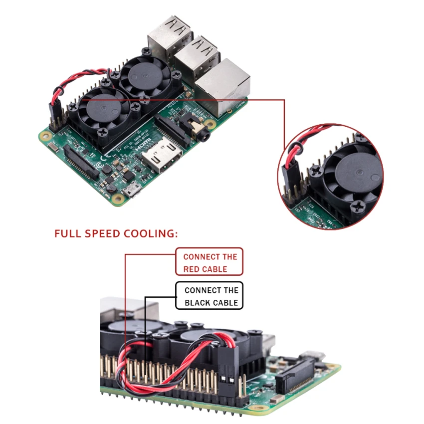 Оптовая продажа 2 комплекта Raspberry Pi 3 3b Plus двойной вентилятор двойные вентиляторы