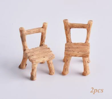 Chairs Миниатюрные столы, стулья, мебель, статуэтка, ремесла, пейзаж, растения, миниатюры, декорации, фея, смола, садовые украшения, статуэтка - Цвет: Chairs
