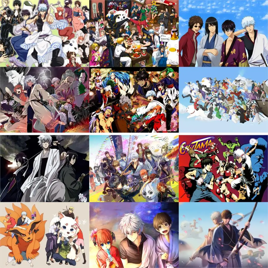 Gintama постеры для украшения дома хорошее качество яркий цвет бесплатная