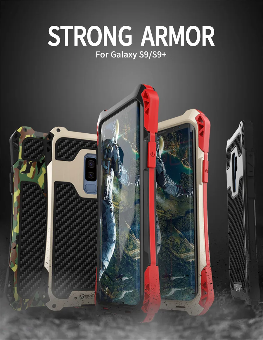 Для samsung Galaxy S9 чехол для samsung S8 S9 plus чехол из углеродного волокна Алюминиевый металлический защитный чехол для Galaxy Note 8 S7 S7 edge