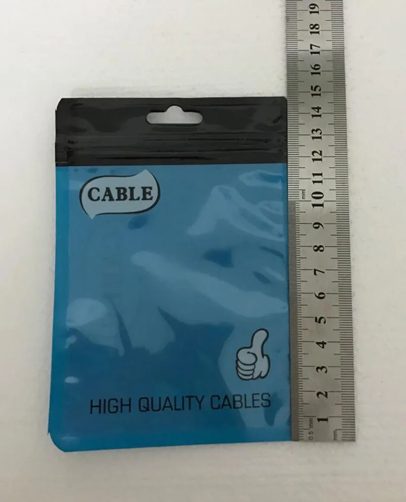 Cheap Simple Red Blue Plastic Zipper Lock Bag for Micro 5PIN Cable Charger Line Thumbs with Hang Hole High Quality | Дом и сад