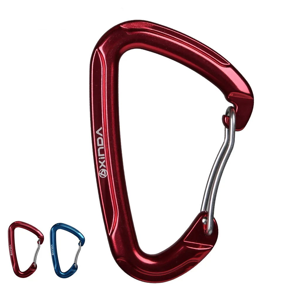 Aluminum-magnesium alloy material portable outdoor steel wire door hanging rock climbing safety buckle equipment | Спорт и