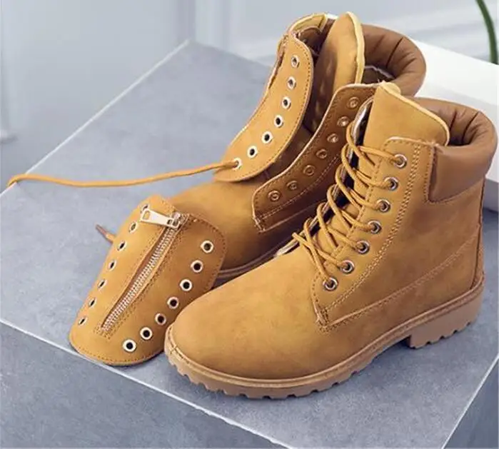 

2018 Autumn Winter Female Shoes Lace up Woman Ankle Boots Short Boot Low Heel Cool motorcycle boot Desert Boot