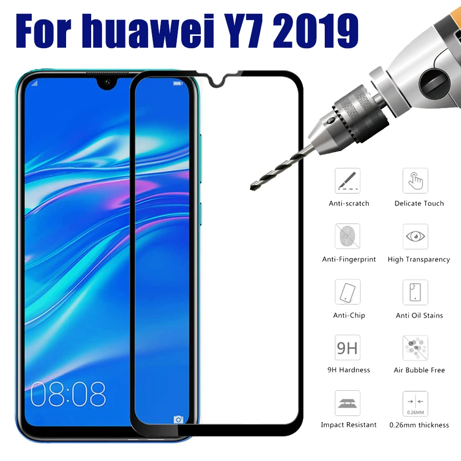 Стекло на клеевой основе 9D для Huawei Y6 2019 Защита экрана huawei Y 6 Prime 09 дюйма|Защитные