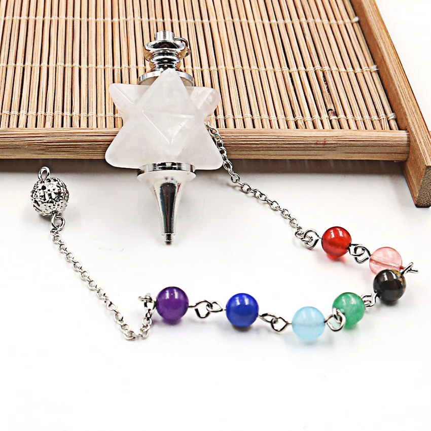 YJXP Этнический Стиль Посеребренная рок кристальная звезда с 7 каменными бусинами