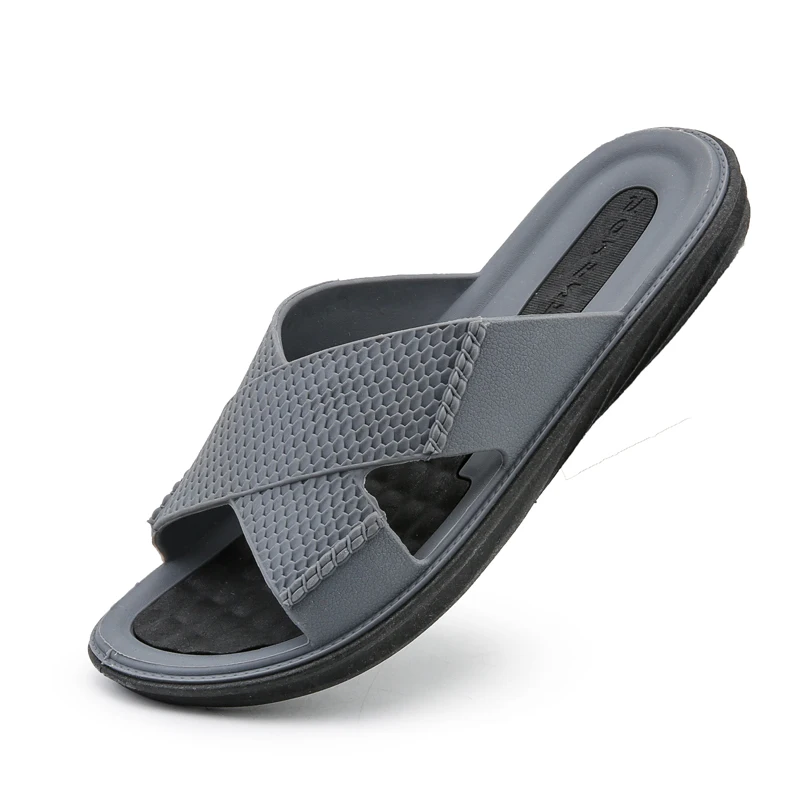 Шлепанцы мужские для пляжа простая повседневная обувь сланцы толстая подошва