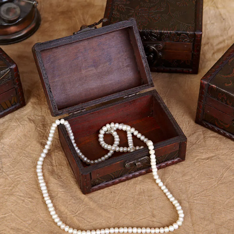 Деревянная коробка для хранения украшений 12x8x7 см|nail art kits for sale|jewelry box necklace holderjewelry