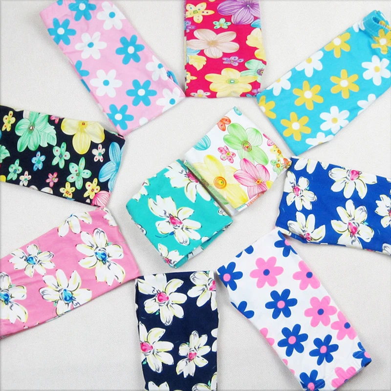 2016 модные узкие карандашные штаны для девочек с цветочным принтом Детские