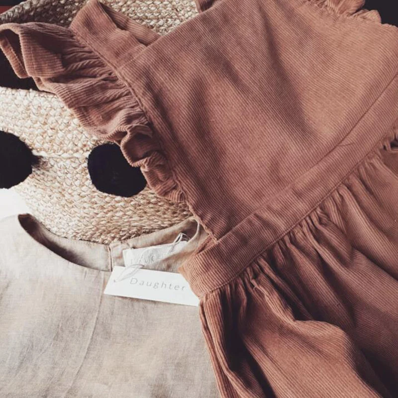 

2019 Baby Girls Dresses Summer Corduroy Bow Vestido Backless Dress Girl Dress Children's Clothing Dresses Infant Girl Clothes
