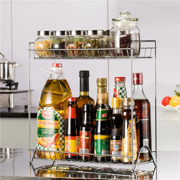 Двойной Полочка для приправ кухня полка товаров две приправы коробки емкости