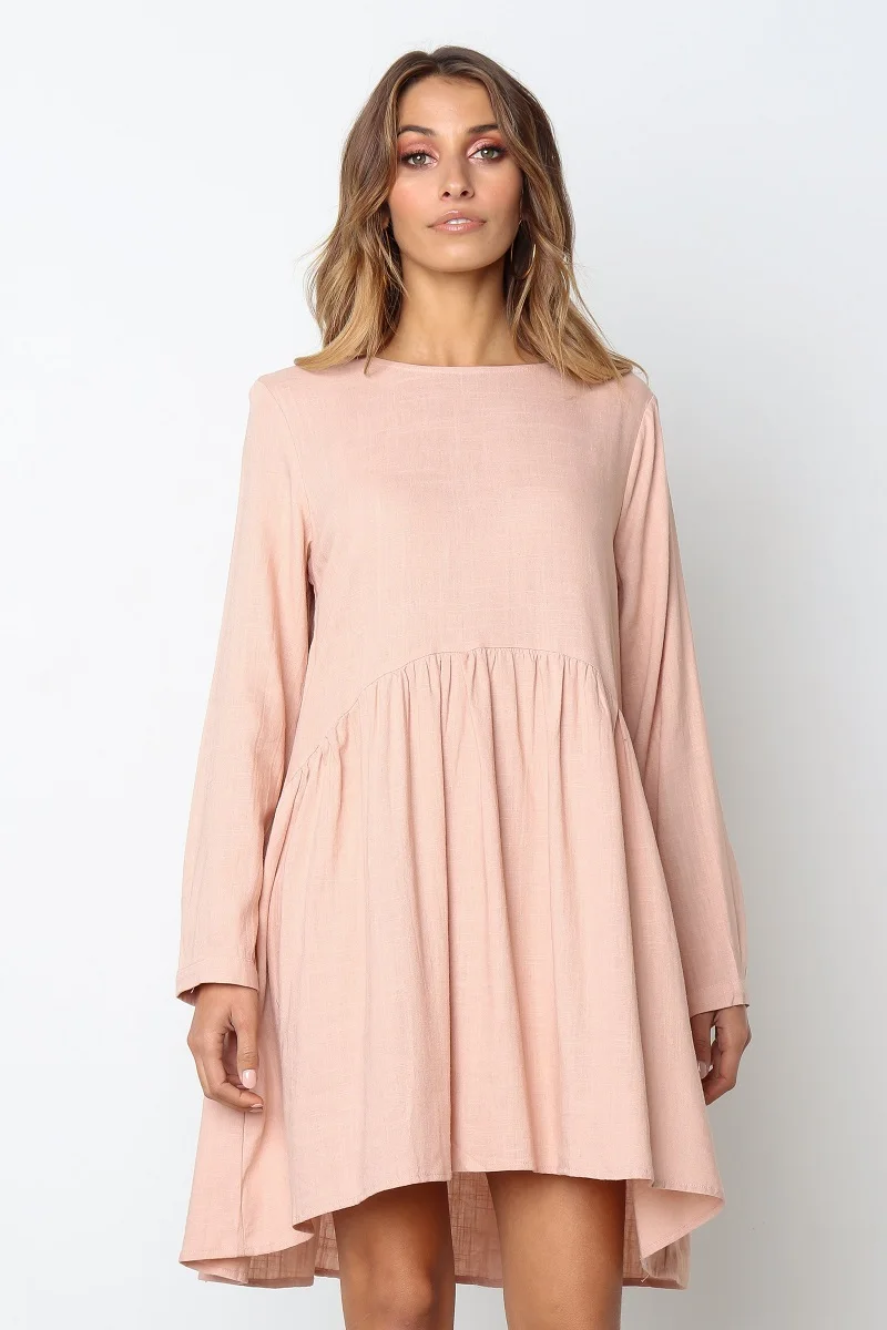 Элегантные весенние Кнопка плиссированная юбка миди платье для женщин с