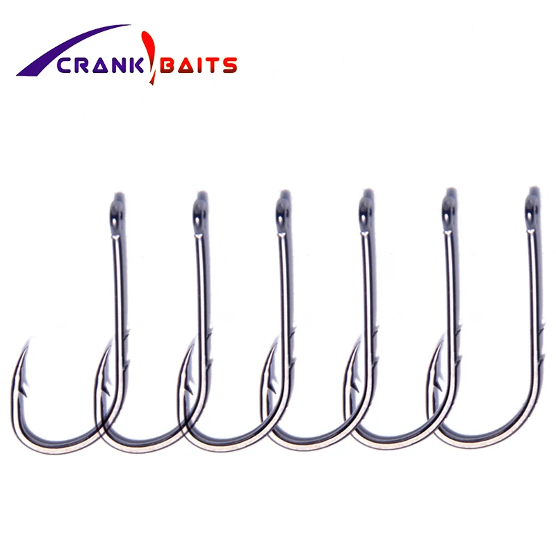 100Pcs/Lot Fishing hooks 6-1# High Carbon Steel Jig Big Hook Bait accessories Holder Fish Set Barbed Carp YB8086 | Спорт и