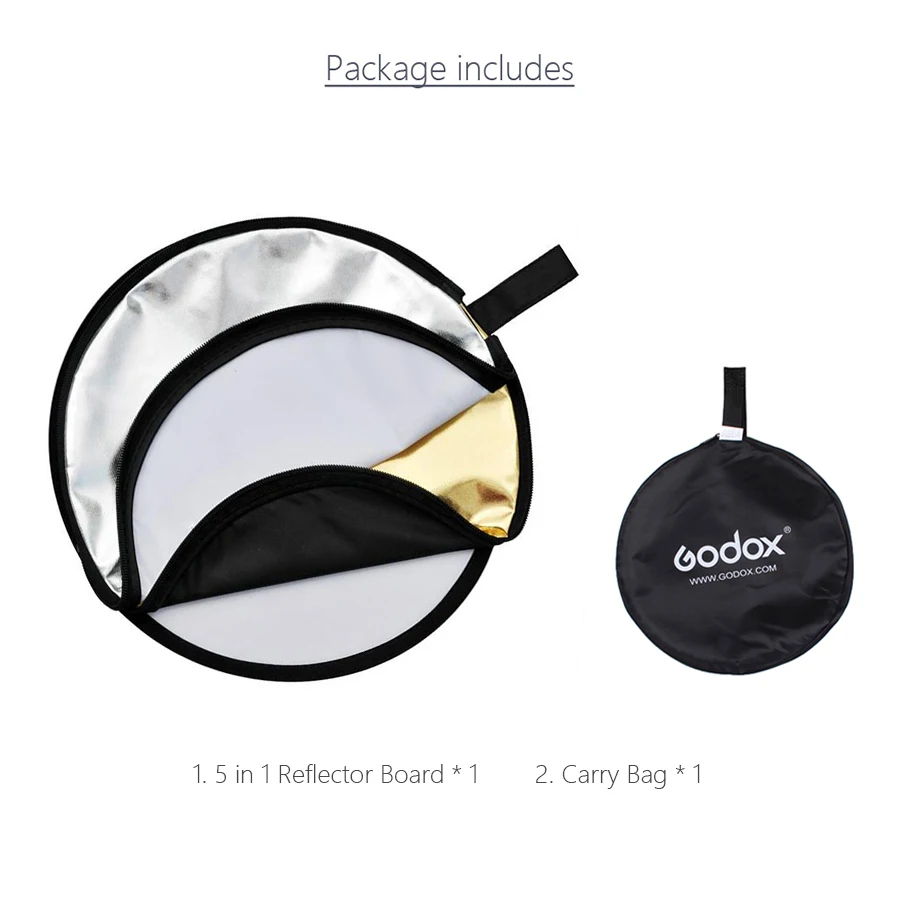 Godox 5 в 1 Портативный складная studio Фото складной Multi-диск свет Фотовспышки