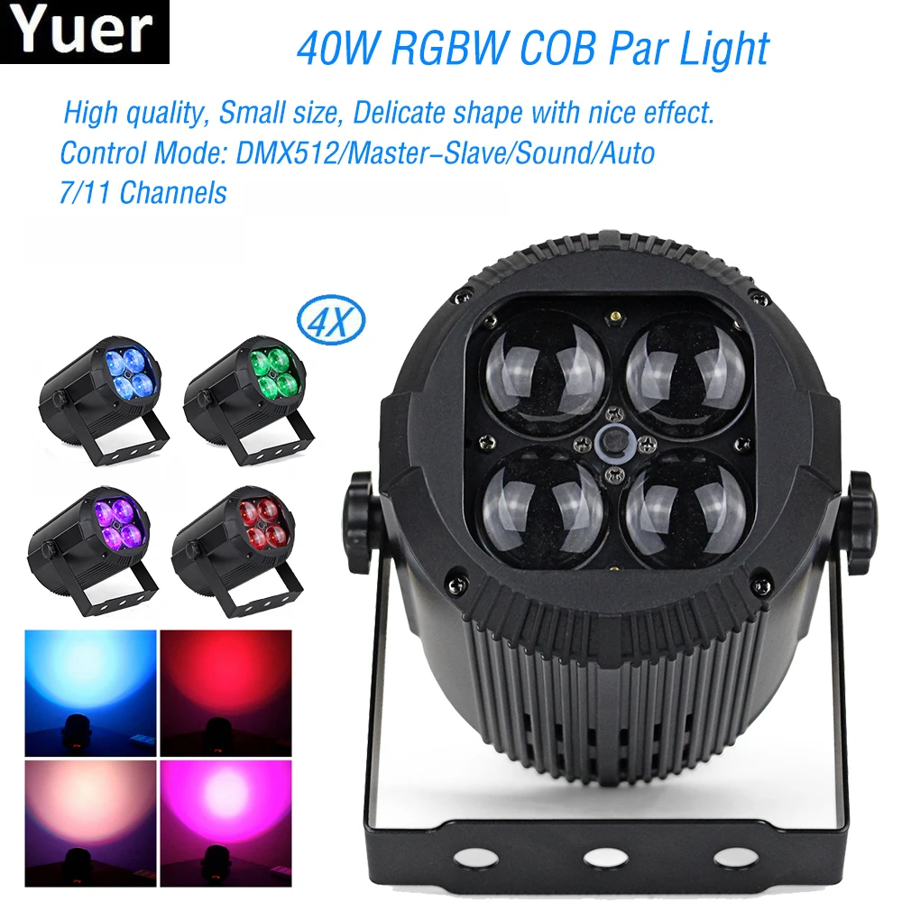 Сценическое светодиодное освещение Par RGBW 4 шт./лот 40 Вт диско свет DMX512 для свадьбы