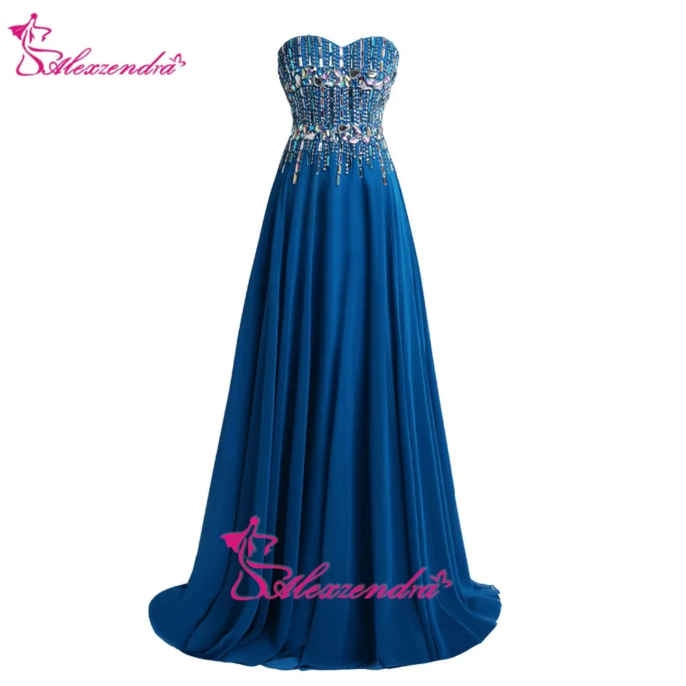 

Alexzendra Beaded Bodice Long Prom Dresses Sweetheart Long Evening Dress Party Dresses Plus Size
