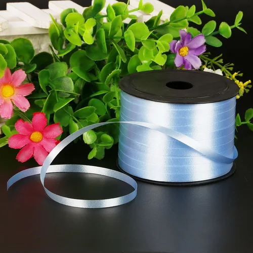 light blue Новинка, 1 рулон, 5 мм х 100 ярдов, фольга, воздушный шар, лента, сделай сам, свадебные подарки, упаковочная лента, веревка, воздушные шары, струны для украшения, вечерние - Цвет: light blue