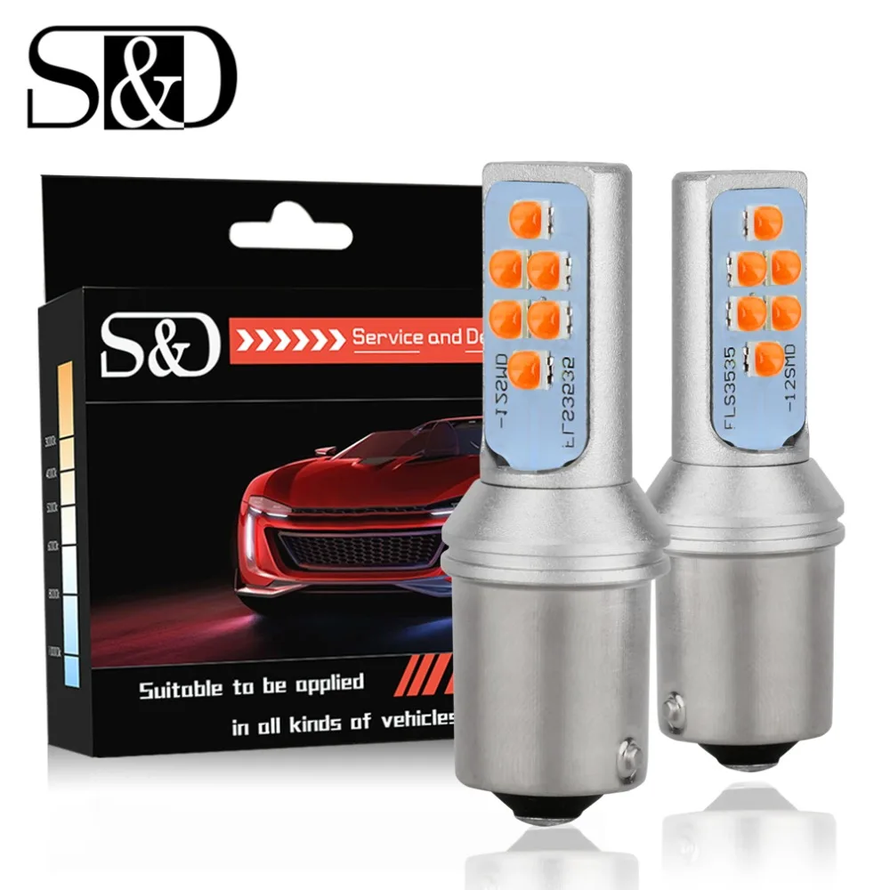 2x BA15S светодиодный 1156 P21W лампа R5W R10W 12 3535SMD автомобильная заднего сигнала задний