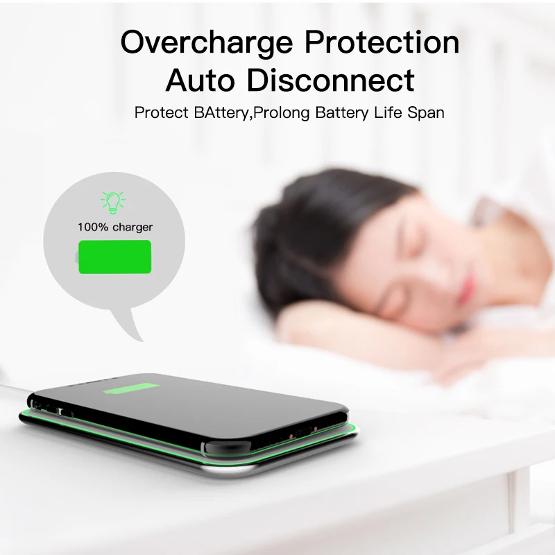 Беспроводное зарядное устройство MOXOM QC 3 0 быстрое 10 Вт Внешнее USB настенный