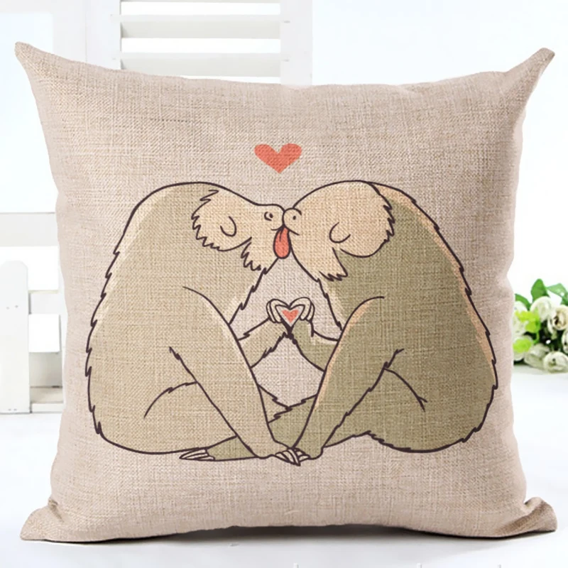 45x45 Новый домашний декор наволочка модный мультяшный поцелуй животные