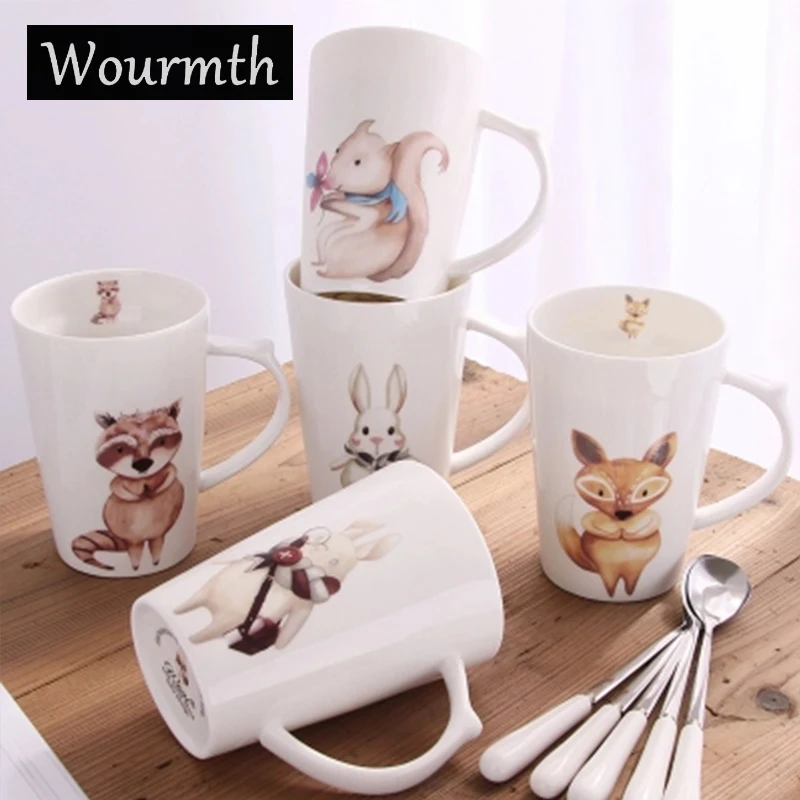 WOURMTH 1 шт. кружки с животными Высокое качество керамическая чашка кофейная