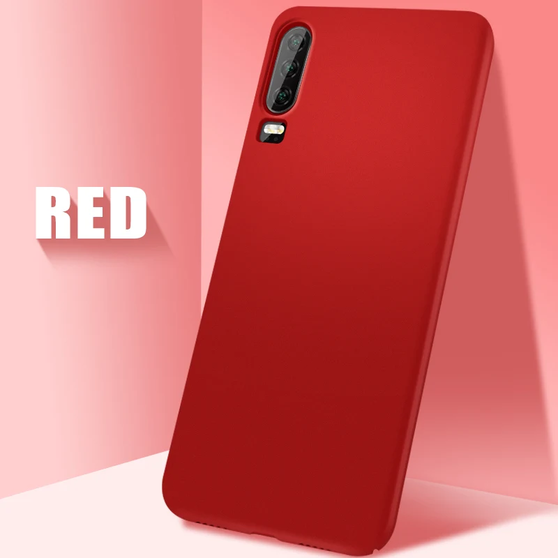 Для huawei P30 Pro чехол Mofi для huawei P30 чехол Lite жесткая задняя крышка из ПК Одноцветный тонкий Простой Черный Красный P30 чехол - Цвет: Red