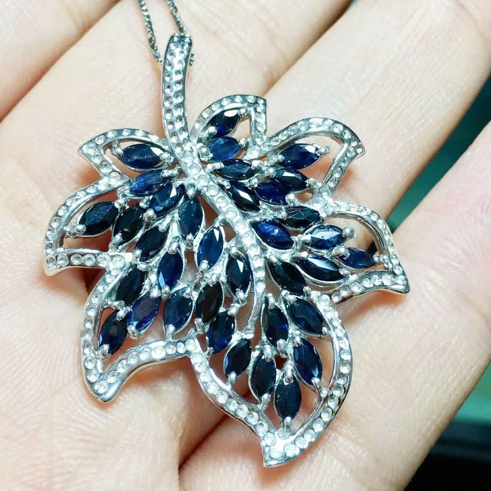 KJJEAXCMY boutique jewels S925 Серебряная Инкрустация натуральный сапфир инкрустация