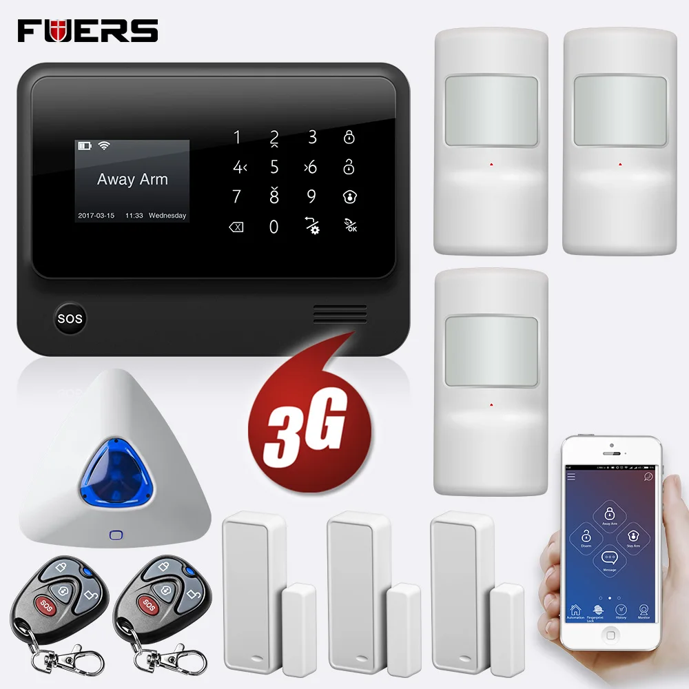 FUERS wifi GSM 3g G90B беспроводная домашняя система охранной сигнализации IOS Android APP контроль домашняя охранная система