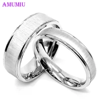 amumiu stainless steel couple ring lover rings silver wedding engagement gifts for men women r007