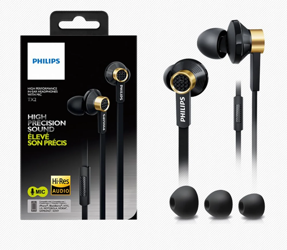 Philips Tx2 HiRes наушники с высоким разрешением HIFI fever наушники с шумоподавлением для huawei xiaomi iphone