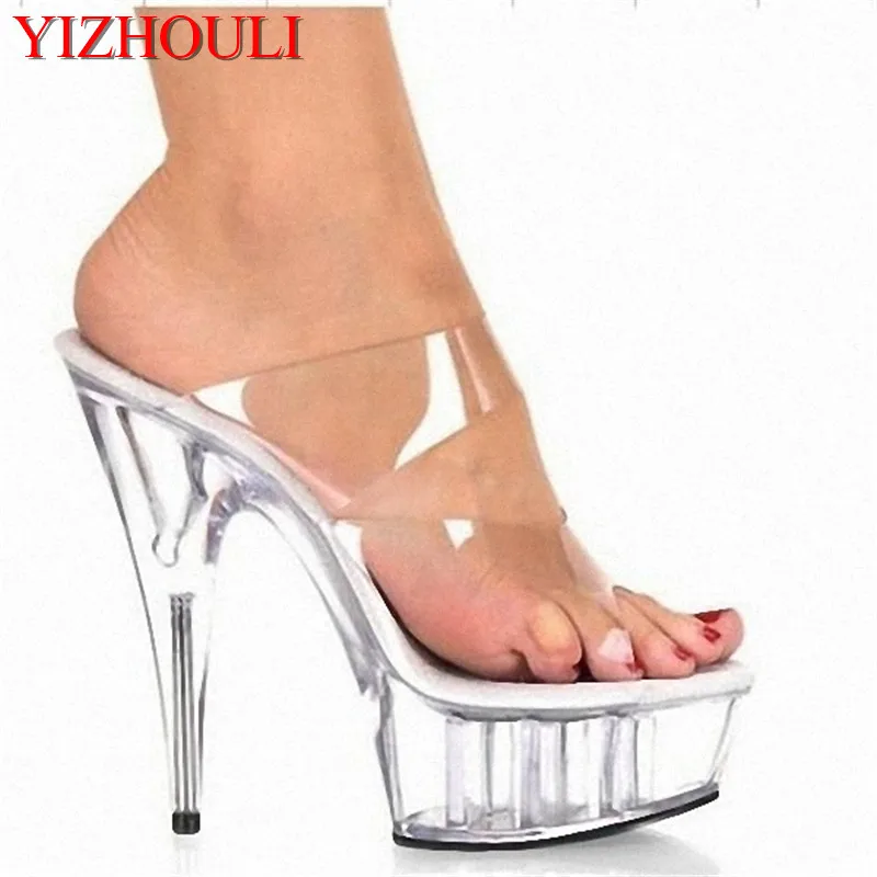 

15cm crystal high-heeled shoes/romantic sweet bride party princess catwalk shows performance Sandals