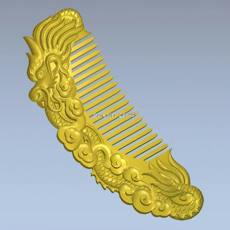 Расческа с драконом 3d модель рельеф для ЧПУ в формате STL 3D ЧПУ|comb machine|3d model reliefstl files