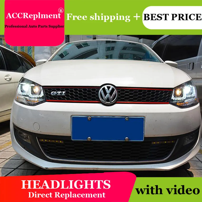 Авто. PRO для VW POLO фары U глаза ангела парковка 2012 2015 поло светодиодный свет бар Q5 би