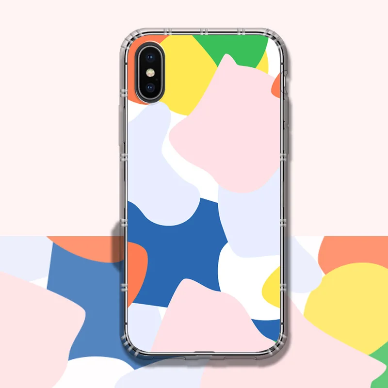 Retro simple abstract art watercolor Phone case for coque iPhone 7 plus 8 6s 6 XS Max soft TPU cover X XR | Мобильные телефоны и