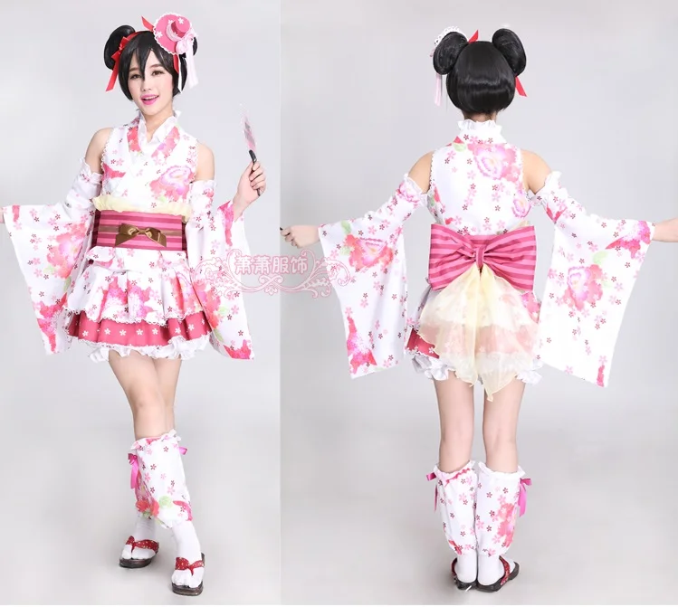 Новый LoveLive! Нико Ядзава косплей костюм юката кимоно платье униформа наряд