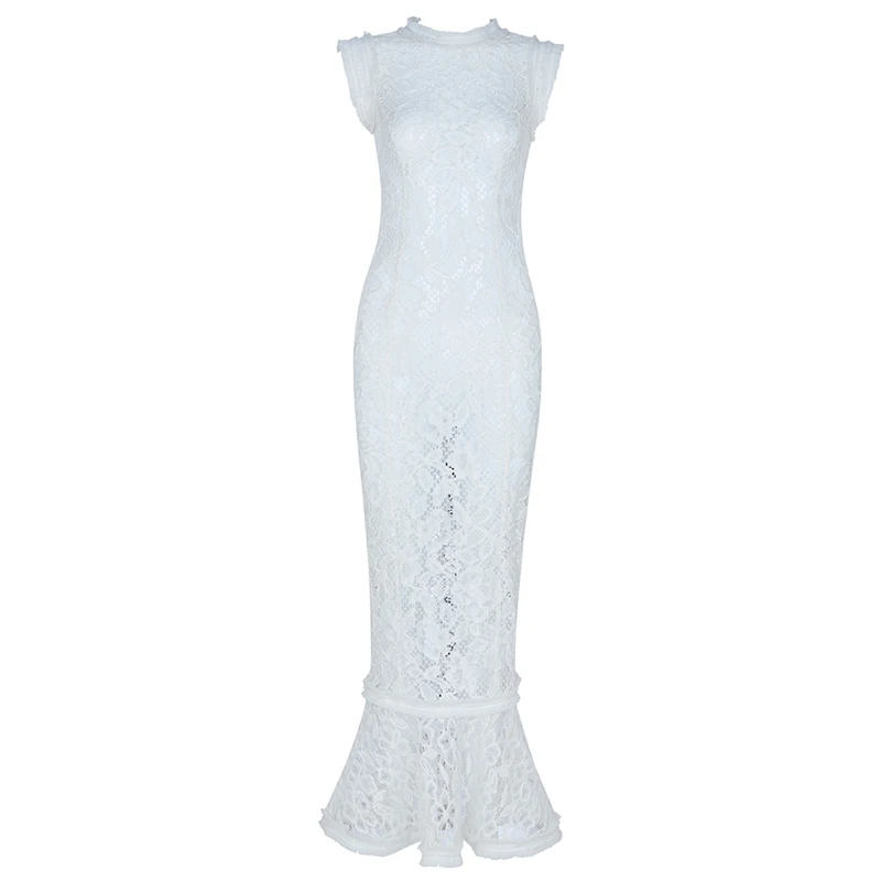 Кружевное элегантное женское вечернее платье Max Spri привлекательное облегающее