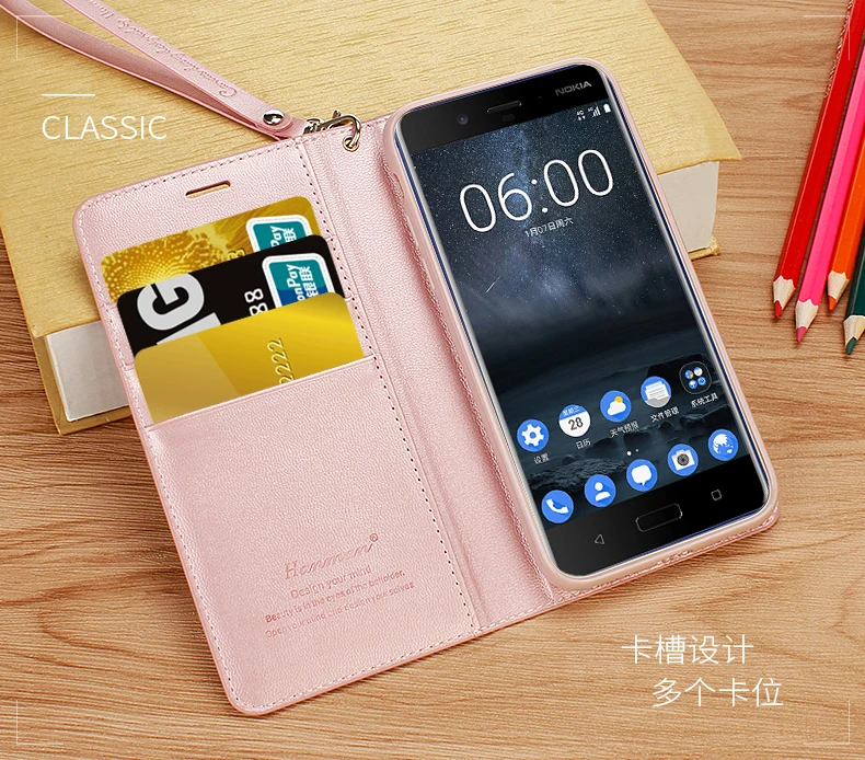 Hanman Настоящее кожаный бумажник Магнитный Флип Чехол для Nokia 8 7 плюс 6 5 3 2018 sirocco |