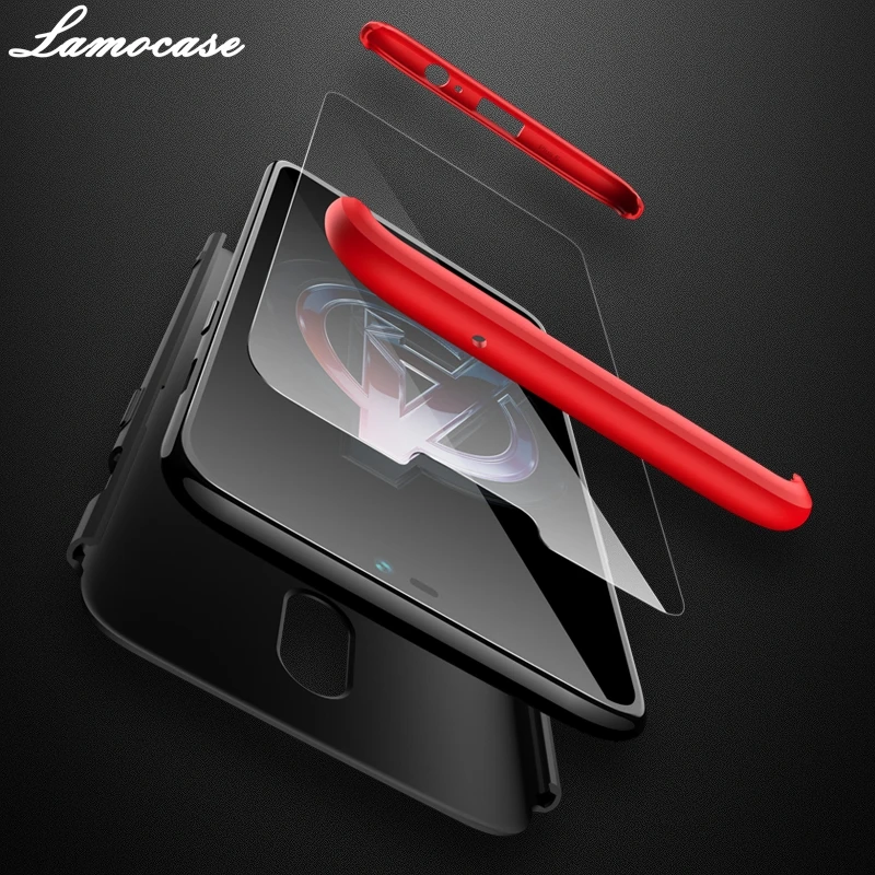 Lamocase Case for Oneplus 6 360 Full Protection Shockproof Matte Comfortable Feel Hard PC 3 In 1 oneplus6 Cover Free Glass |