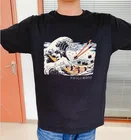 Fashionshow-JF Hokusai футболка с рисунком, мужские топы, The Great Sushi Wave Of Kanagawa, футболка Hokusai, японская футболка с картиной