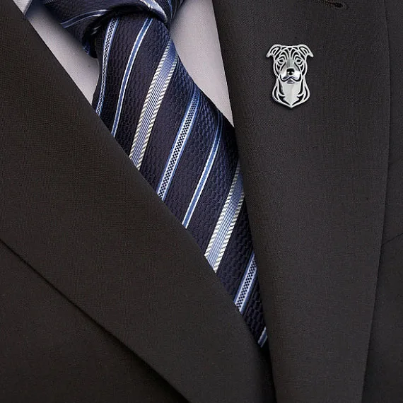 Модная серебряная брошь с изображением Бультерьера бесплатная доставка |