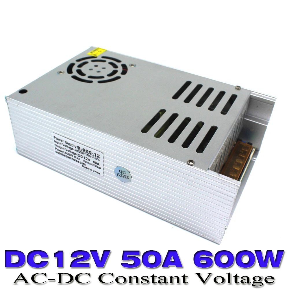 Импульсный источник питания постоянного тока 12 В 50 А 600 Вт светодиодный драйвер