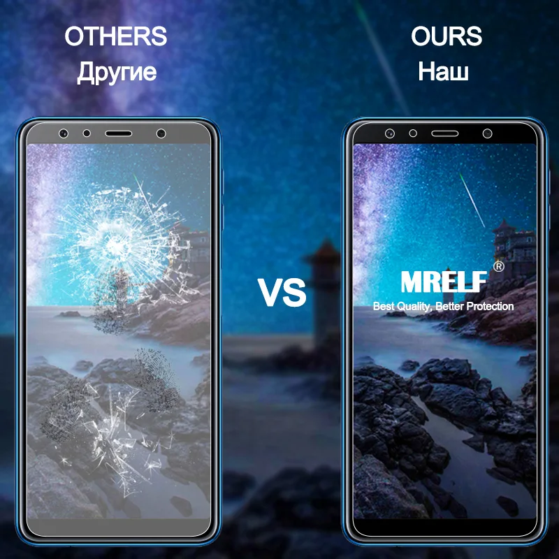 MRELF закаленное стекло для Samsung Galaxy A7 2018 Защита экрана телефона Защитное